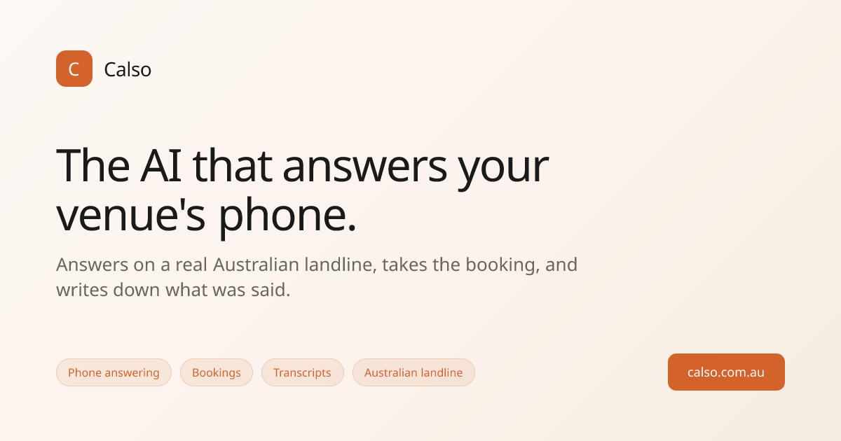 Calso — AI Business Assistant for Restaurants & Hospitality